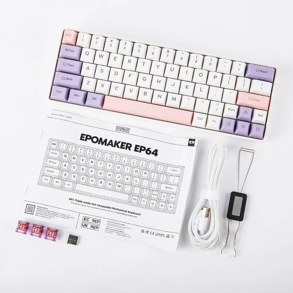 EPOMAKER EP64 60% Wireless Gaming Mechanical Keyboard 2.4GH Bluetooth 5.0 USB-C